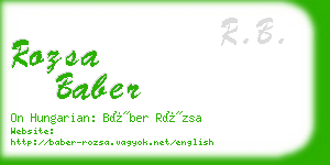 rozsa baber business card